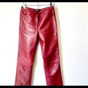 DKNY dark red soft subtle leather size 4